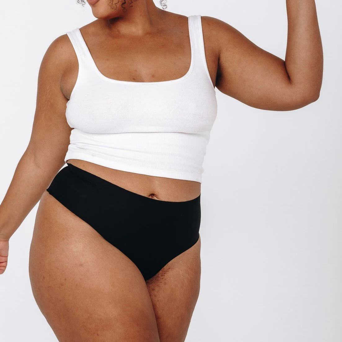 High-Rise Cheeky - Seamless Cotton - Black - Image 3