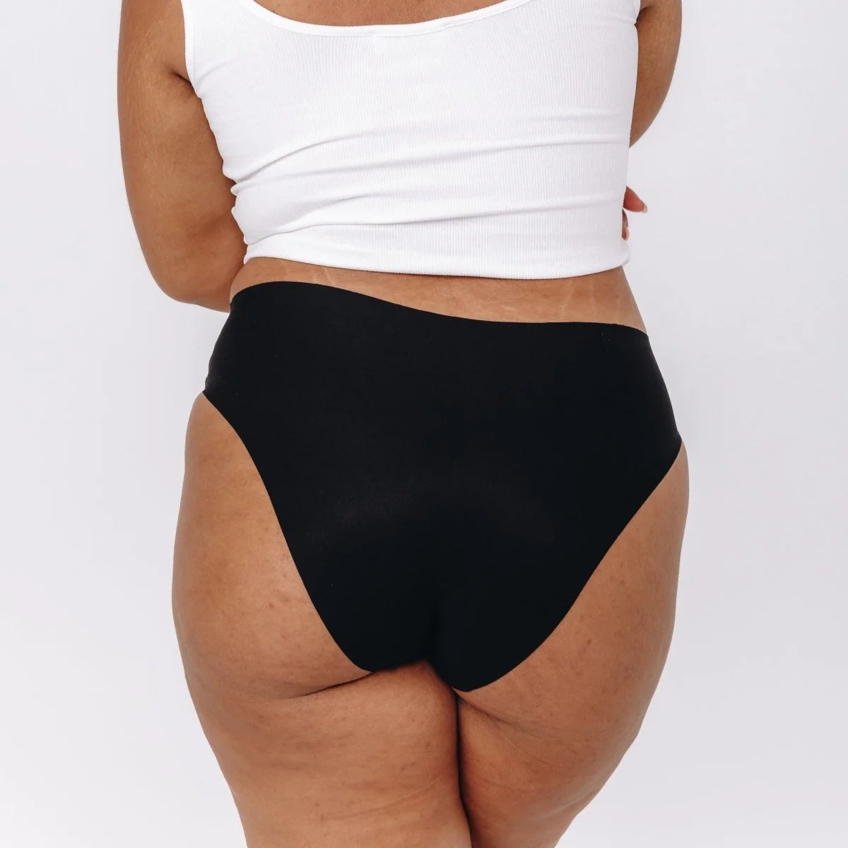 Mid-Rise Bikini - Seamless Cotton - Black - Image 6